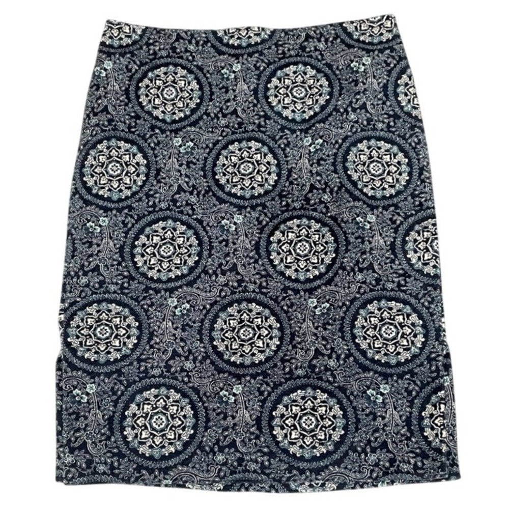 Women's Loft Outlet Skirt Size 0 Blue Floral Geometric Print Pencil